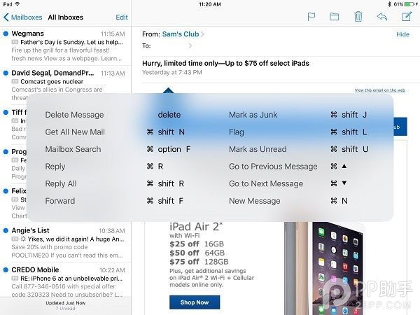 iPad变Mac iPad iOS9快捷键设置以及使用技巧