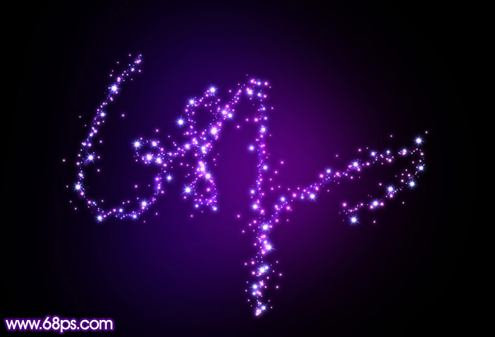 PS利用画笔描边及图层样式制作唯美的紫色星光字 - 百科教程网_经验分享平台[上学吧经验教程频道]
