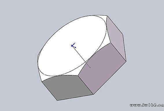 六角螺栓头倒角的画法