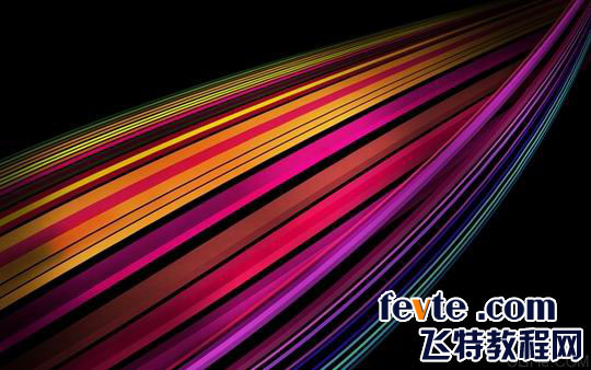 ps滤镜制作漂亮弯曲彩色线条背景